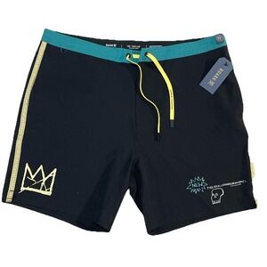 Roark x Jean-Michel‎ Basquiat Chiller 17" Mixed Tape Board Shorts 36x7 NWT